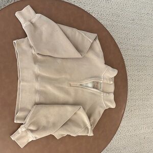 Women’s Abercrombie Beige Quarter-Zip Sweatshirt